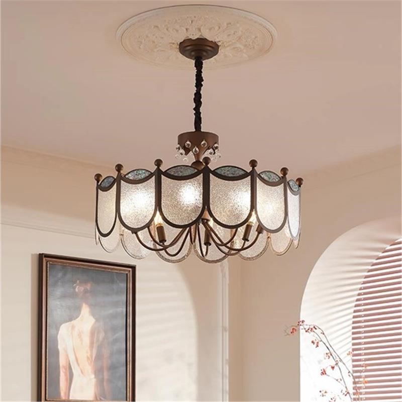 客厅吊灯中古风复古美式大厅主灯2025年新款高端法式餐厅灯