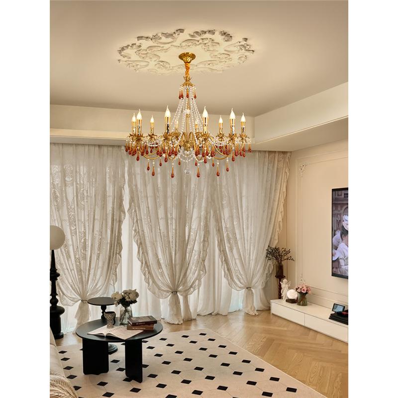 复古客厅吊灯法式吊灯创意个性美式卧室灯具简约大气水晶灯餐厅灯
