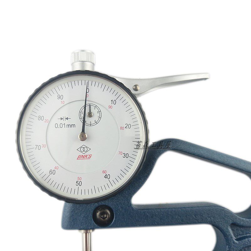 热销哈量测厚规0-10*30mm/60mm/120mm 带表测厚T规 厚度表 测厚仪
