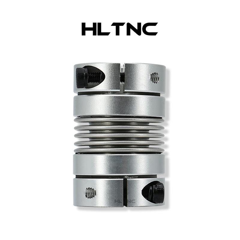 铝合金波纹管联轴器不锈钢弹性编码器电机丝杆大扭矩连轴器带键槽