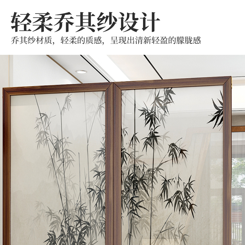热销屏风隔断客厅2022年新款现代简约轻奢网红折叠移动办公室实木
