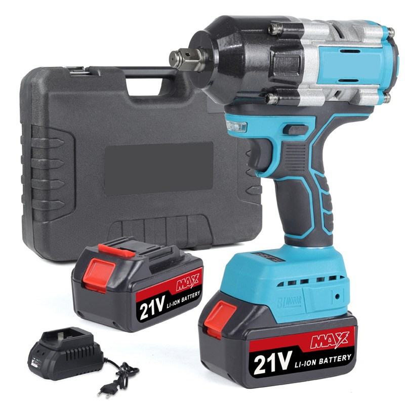 热销大扭力电动扳手锂电充电扳手冲击汽车修脚手架子工木工套筒风