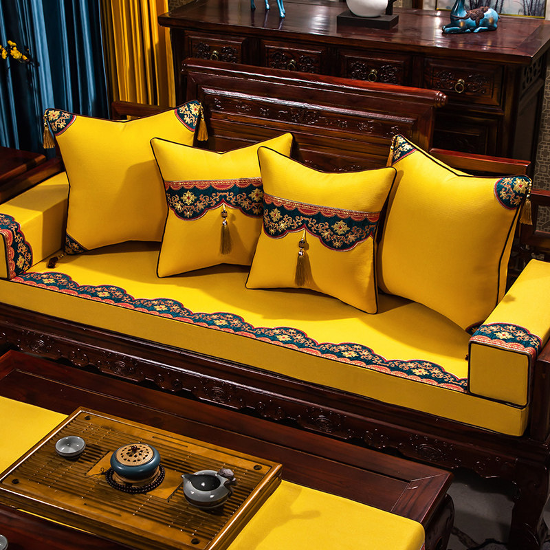 热销红木沙发坐垫带靠背实木沙发座垫防滑海绵乳胶垫记忆棉靠背垫