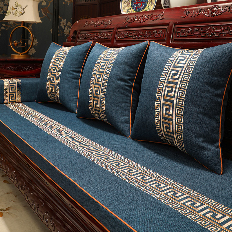 热销中式红木沙发坐垫带靠背实木家具坐垫带靠垫防滑木头沙发垫套