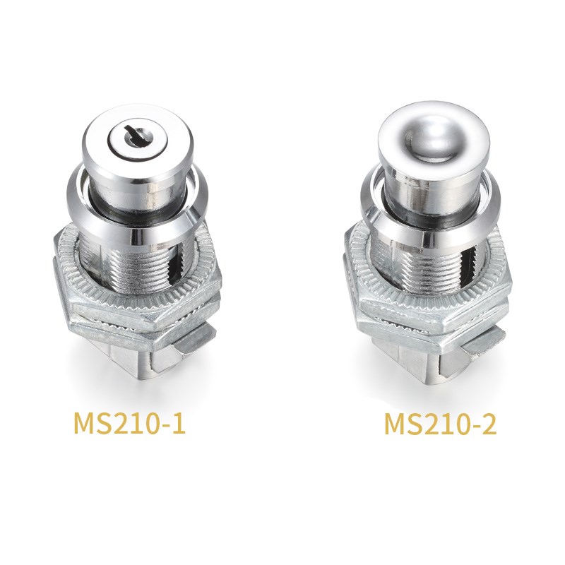 热销恒杰MS210带锁芯/无锁芯圆柱锁 电柜按钮锁 按压式电柜门锁碰