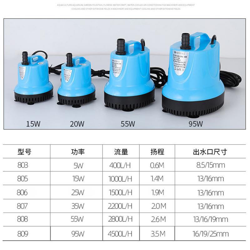 热销欧美鱼缸潜水泵 三合一水泵水族箱底吸泵 喷泉假山水族循环抽