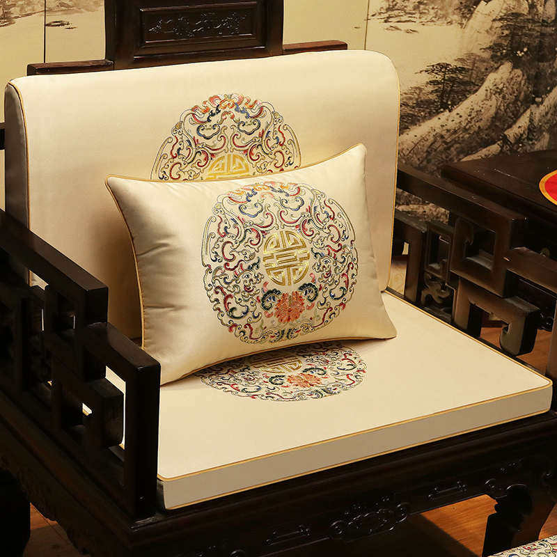 热销中式红木沙发坐垫带靠背实木罗汉床五件套垫子实木沙发垫座垫