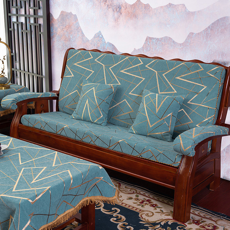 热销实木沙发坐垫带靠背加q厚海绵连体防滑中式红木沙发坐套一体