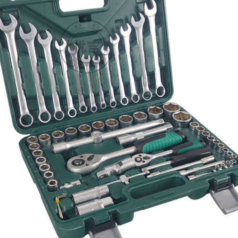 热销组多功能61套修套筒扳手快速件套扳手棘轮汽保五金工具箱汽修