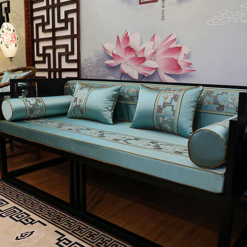 热销新中式实木沙发坐垫带靠背古典红木罗汉床垫子五件套红木椅垫