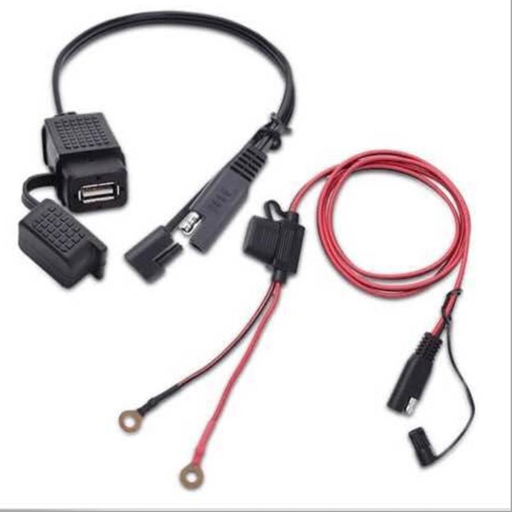 SAE汽车摩托车充电转换接头单口USB带防水盖车载手机充电器