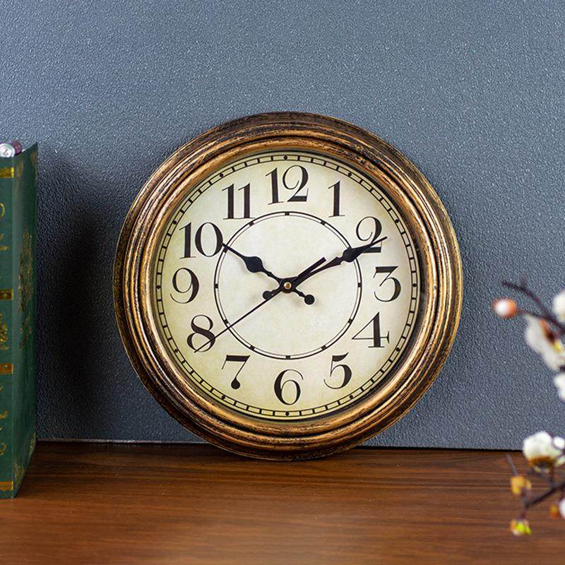 12寸复古风格挂钟客厅钟表家用时钟挂表个性石英钟跨境热卖爆款