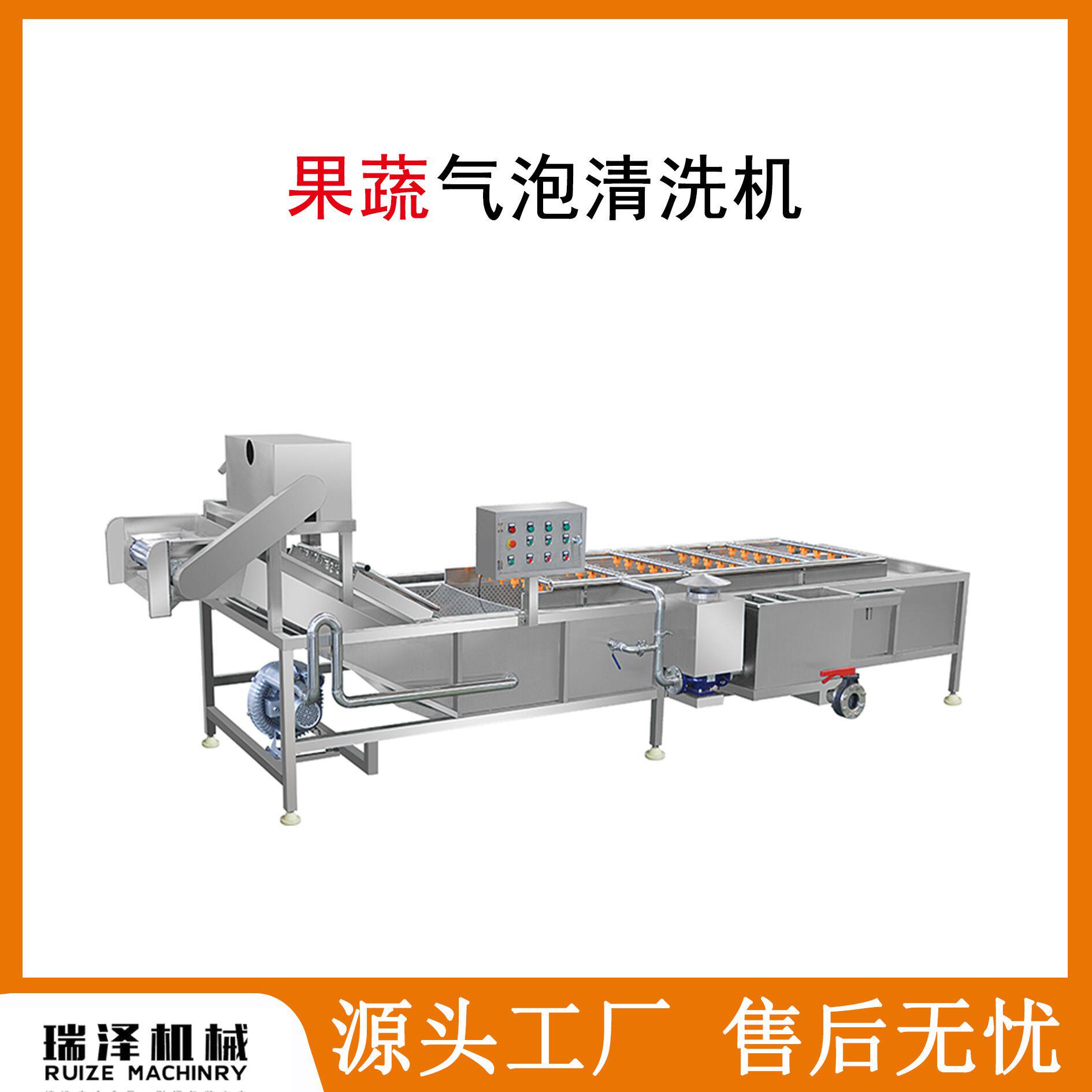 水果鼓泡清洗机 全自动洗菜机 药材清洗流水线