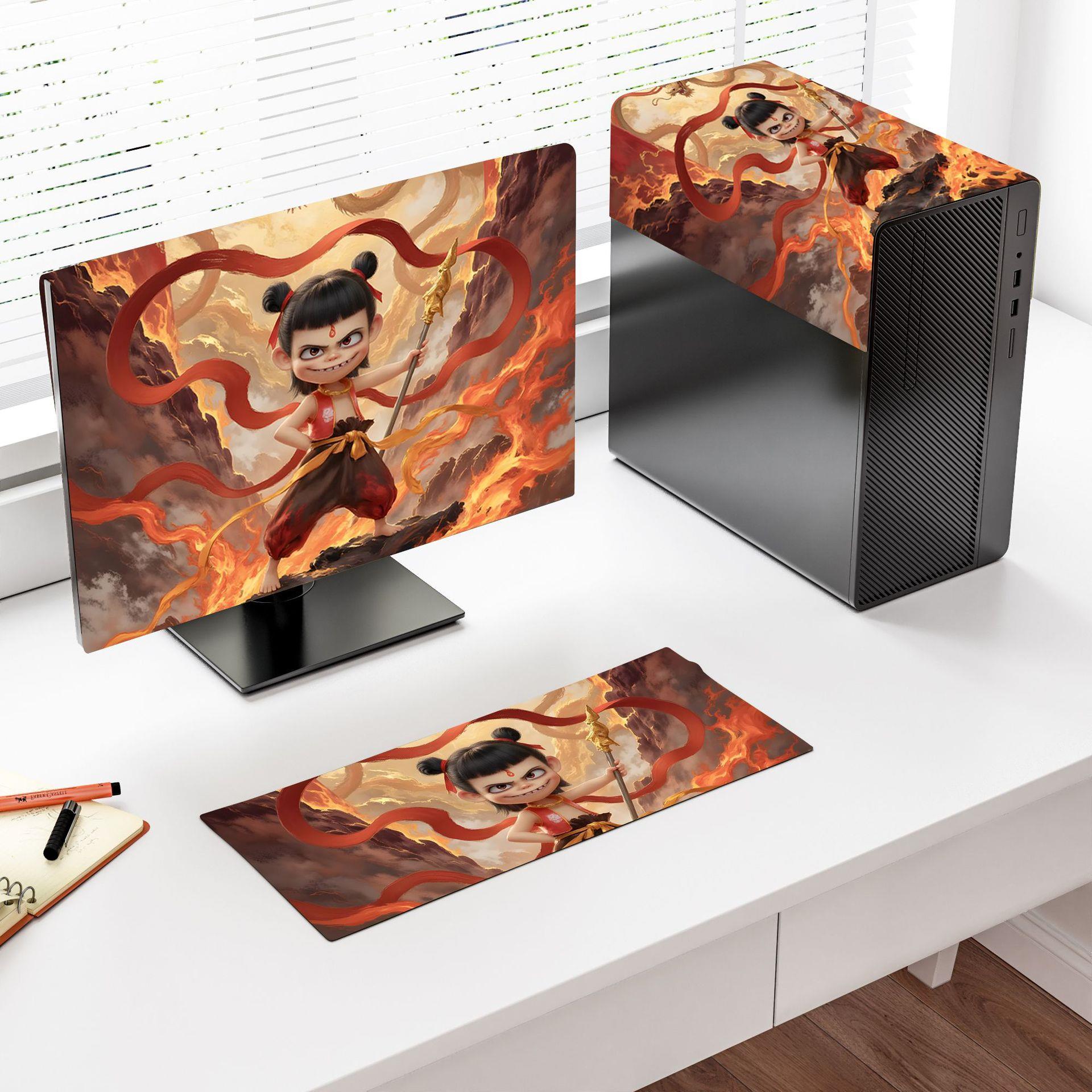 电脑防尘罩韩式田园布艺液晶显示器盖巾台式盖布27寸2224寸电脑套