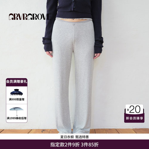 GRVR GROVE官方旗舰店BS系列夏季款针织长裤韩系休闲裤 BM5PT06M
