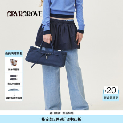 GROVE官方旗舰店2026PS春季新款短裙韩系休闲花苞裙 GP26SKC65