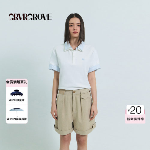 GROVE官方旗舰店2026SS春夏新款韩系上装短袖polo衫T恤 GS26TSC01