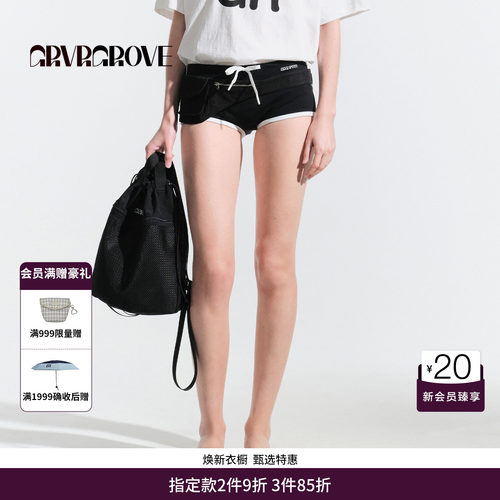 GRVR GROVE官方旗舰店HS夏日款女士撞色针织短裤 GM5PT05M