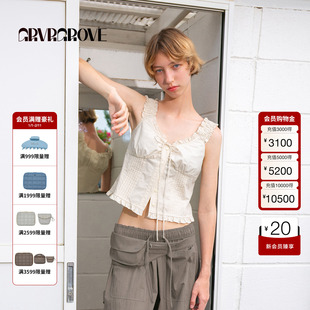 GROVE官方旗舰店2025HS夏日款女士梭织背心 GM5SL07M