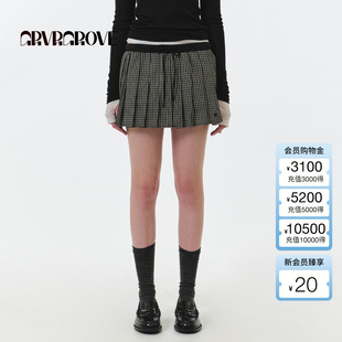 2025FW秋季 GROVE 新款 格纹梭织裙裤 GF5SK06C 女短裙 博主同款