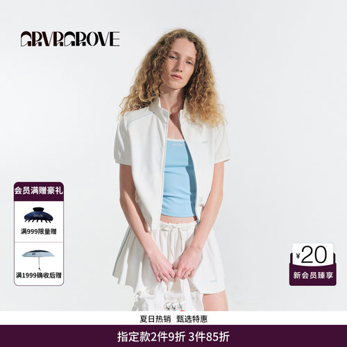 GRVR GROVE官方旗舰店HS夏日款小立领短袖休闲T恤GM5TS01C