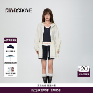 GRVR GROVE官方旗舰店SS春夏款女士中长款连帽防晒服GCM5CT01