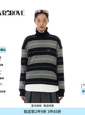 GROVE官方旗舰店 WT冬季款长袖T恤撞色套头打底衫 GCW5TS04