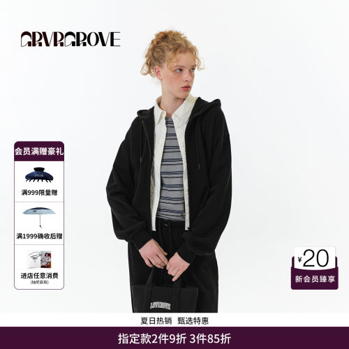 GRVR GROVE官方旗舰店 FW秋季款圆领长袖条纹T恤女款 GF5TS02C