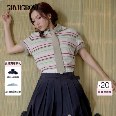 【林娜琏同款】GROVE 2026SS春夏新款韩系女短袖polo衫GS26TSK12