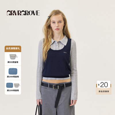 GROVE官方旗舰店2026PS春季新款长袖毛衣韩系叠穿女内搭GP26KNC61