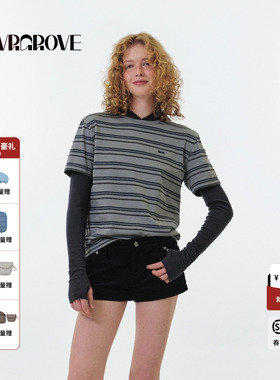 GROVE官方旗舰店 2025FW秋季款长袖连帽T恤女款 GF5TS01M