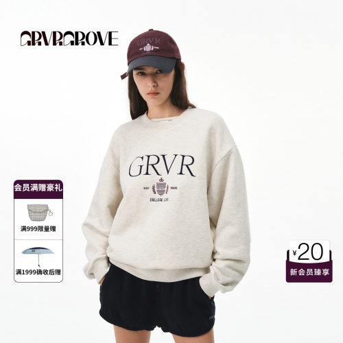 GRVR GROVE官方旗舰店26FW秋季新款字母logo长袖卫衣 GF26SWK03