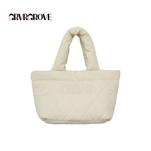 GRVR GROVE官方旗舰店 WT冬季款菱格纹logo手拎休闲包 GCW5BG01