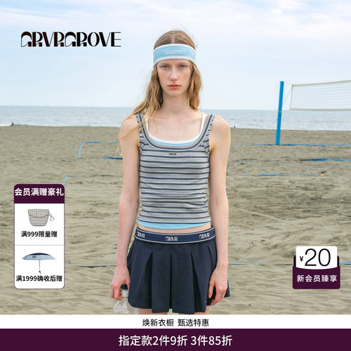 GRVR GROVE官方旗舰店夏日条纹针织背心内搭打底 GM5SL03M