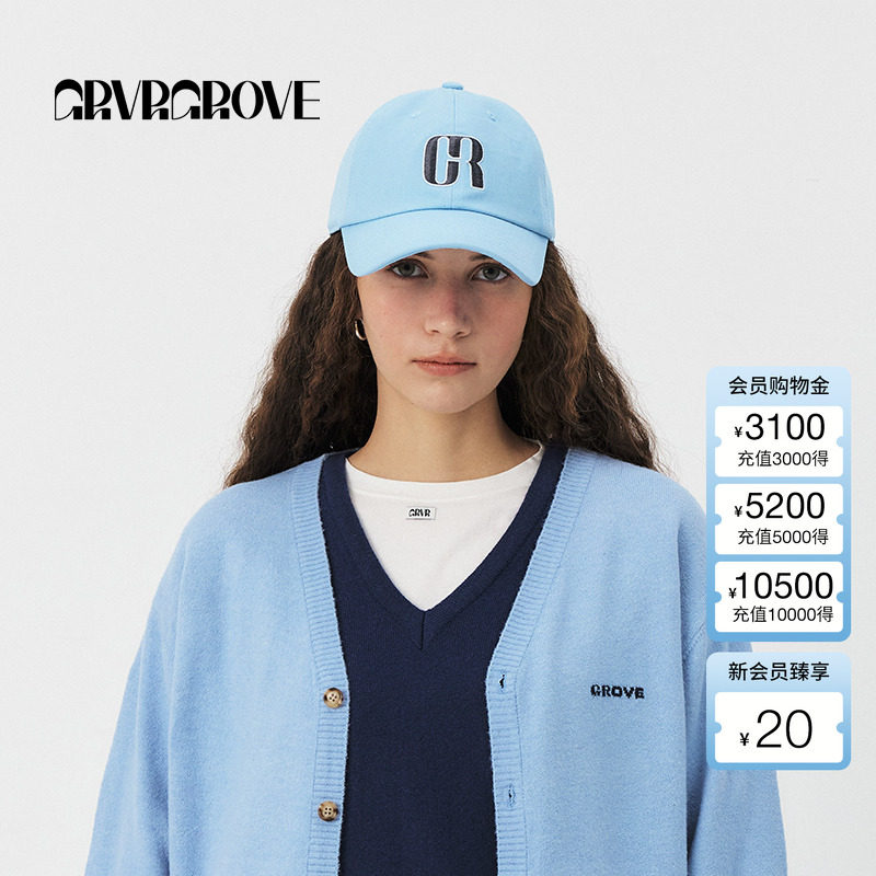 GROVE官方旗舰店明星同款女2025PS春季新款LOGO棒球帽GS5HT50J