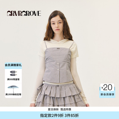 GROVE官方旗舰店2026PS春季新款梭织背心可拆卸肩带吊带GP26TSC27