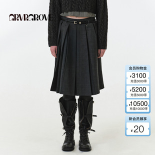 2025FW秋季 女 新款 百褶裙韩版 GF5SK10C 中长款 GROVE官方旗舰店