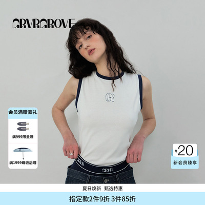 GROVE官方旗舰店SS春夏女士撞色针织背心GS5TSM