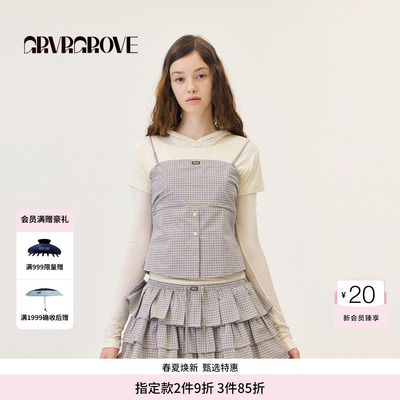 GROVE官方旗舰店2026PS春季新款梭织背心可拆卸肩带吊带GP26TSC27