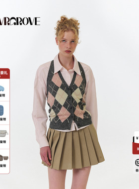 GROVE官方旗舰店 2025FW秋季款休闲长袖衬衫女款韩系 GF5SH02M