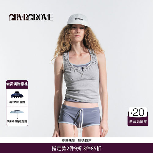 GRVR GROVE官方旗舰店HS夏日款女针织无袖短款背心GM5SL06M