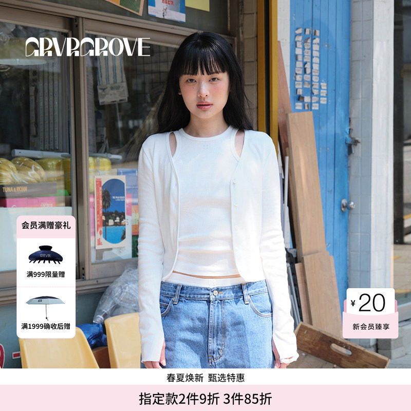 GROVE官方旗舰店BS系列夏季款女士长袖开衫t恤BM5CD01