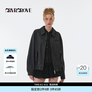 GROVE官方旗舰店 款 翻领梭织夹克韩版 外套女GF5JP04C FW秋季