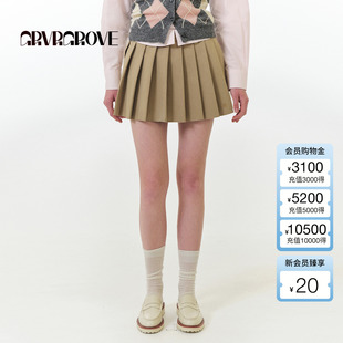 2025FW秋季 韩版 新款 百褶裙女款 GF5SK07C 短款 GROVE官方旗舰店