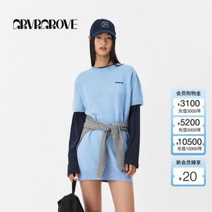 短袖 新款 针织连衣裙GS5KN03J 2025PS春季 GROVE官方旗舰店明星同款