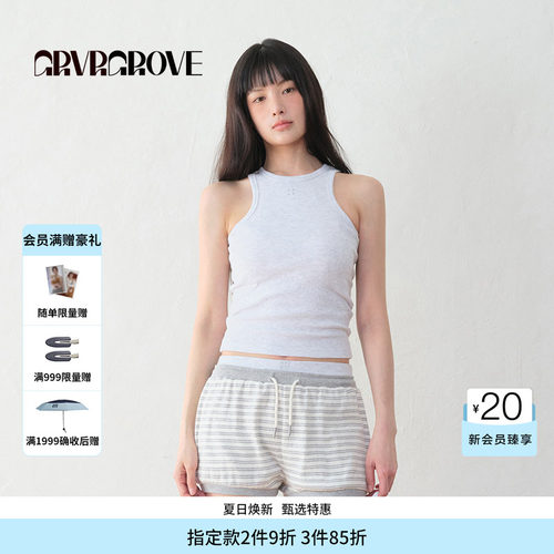 GROVE官方旗舰店BS系列夏季款女士工字针织背心BM5SL01M