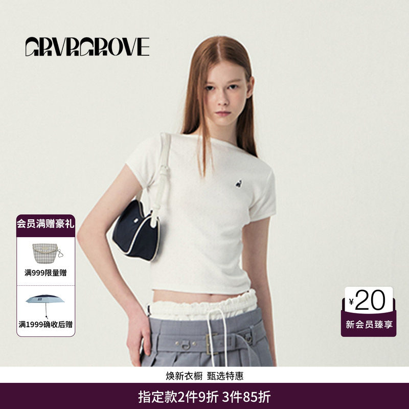 GRVR GROVE官方旗舰店SS春夏款女士小帆船短袖T恤GS5TS25M图片