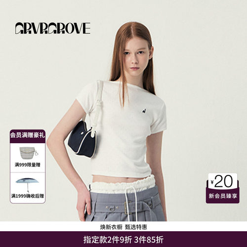 GRVR GROVE官方旗舰店SS春夏款女士小帆船短袖T恤GS5TS25M