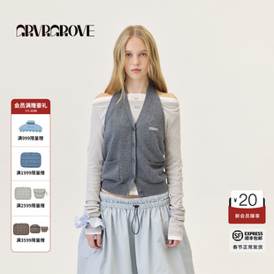 GROVE官方旗舰店2026PS春季新款针织背心开襟挂脖设计 GP26KNC32