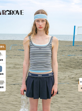 GROVE官方旗舰店2025夏日款条纹针织背心内搭外穿打底GM5SL03M